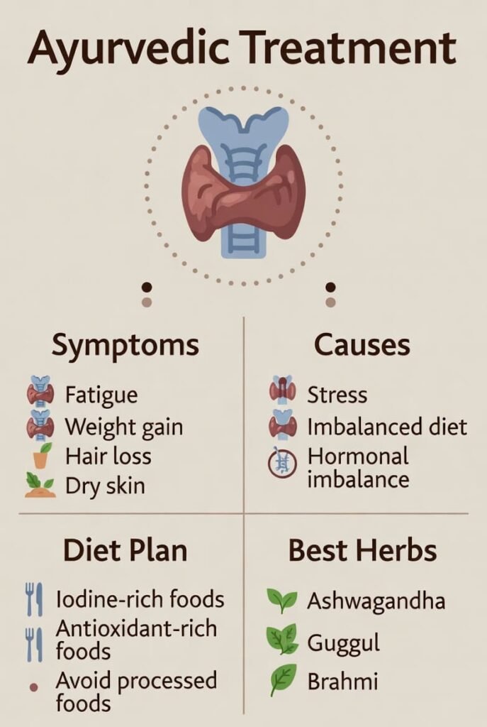 Ayurvedic treatment for thyroid symptoms diet and herbs