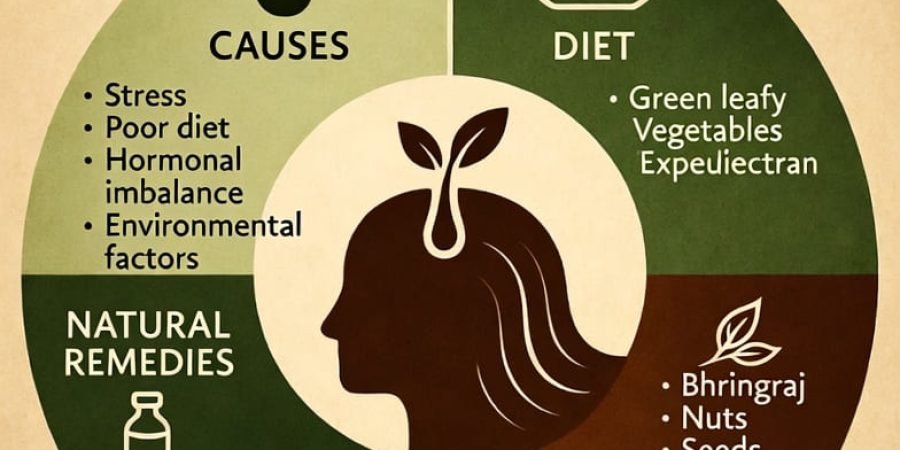 Ayurvedic treatment for hair fall using natural herbs and oils